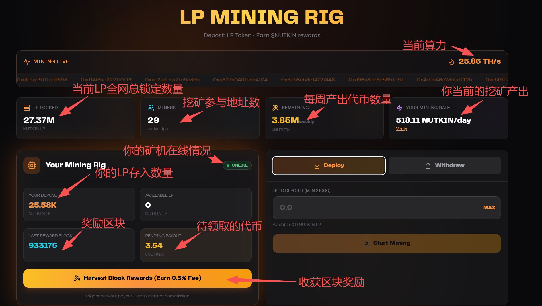 挖矿情况仪表盘